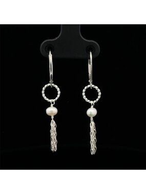 925 Sterling Silver Leverback Earrings Freshwater Tassel Interchangeable Modular